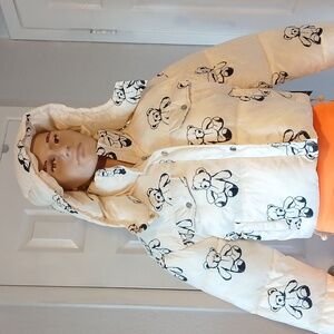 Forever 21 Cream Teddy Bear Bomber Jacket